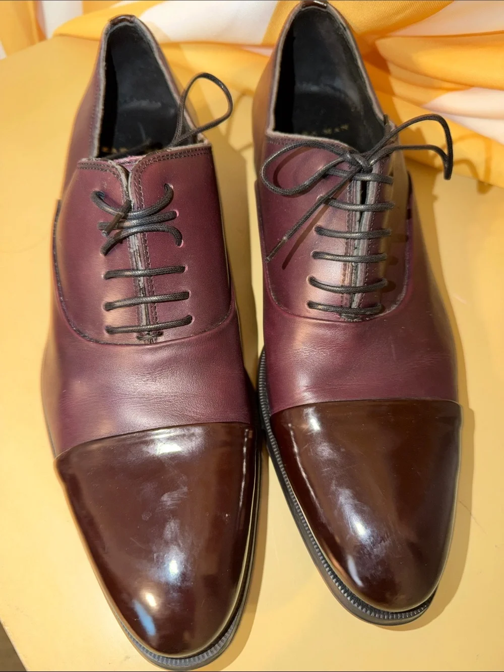 Zara Man 9.5 Burgundy Leather Dressy Shoes